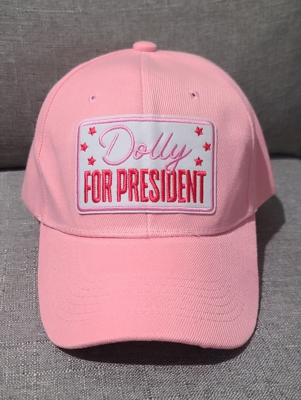 Dolly For President Pink Patch Ball Cap Hat